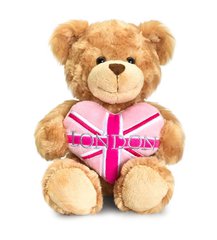 pink heart london bear
