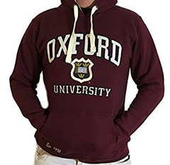 oxford university hoodie in maroon